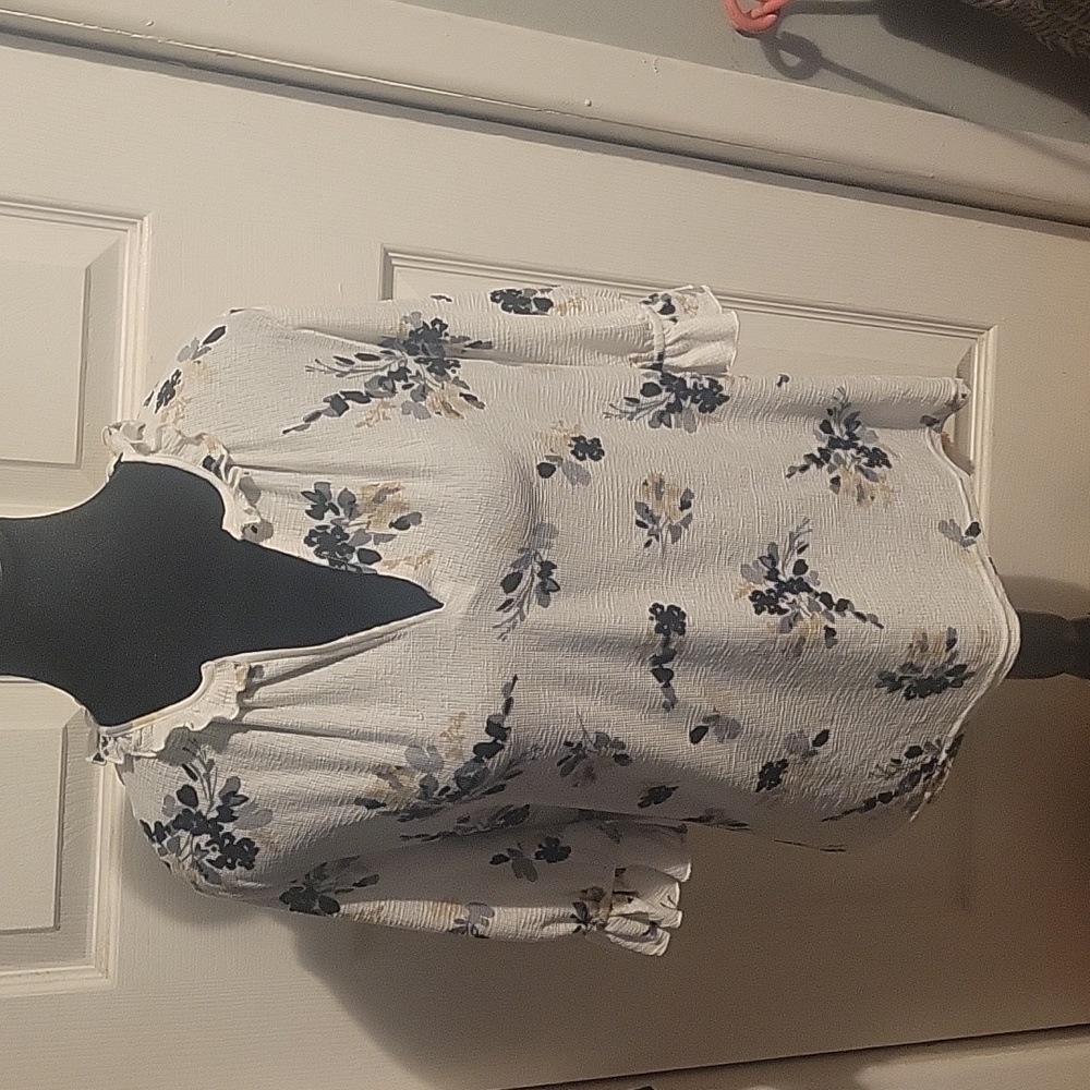 White blouse with floral print